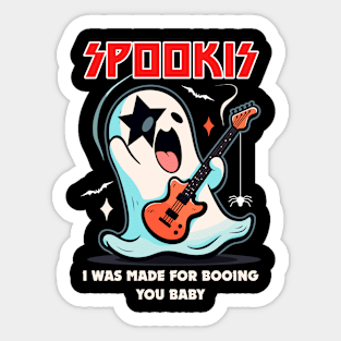 Funny Retro Rock Sheet Ghost Men Kids Women Halloween Sticker